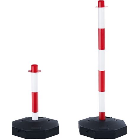 Mophorn Conos de señalización de tráfico ajustables , paquete de 6, barrera de seguridad vial con base rellenable y cadena de 6,6 pies, para control de tráfico, estacionamientos, zonas de precaución d