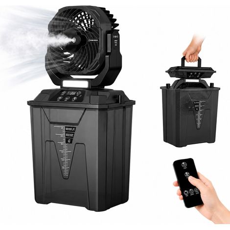 Ventilateur camping brumisateur 20000mAh lampe crochet noir (1/5)