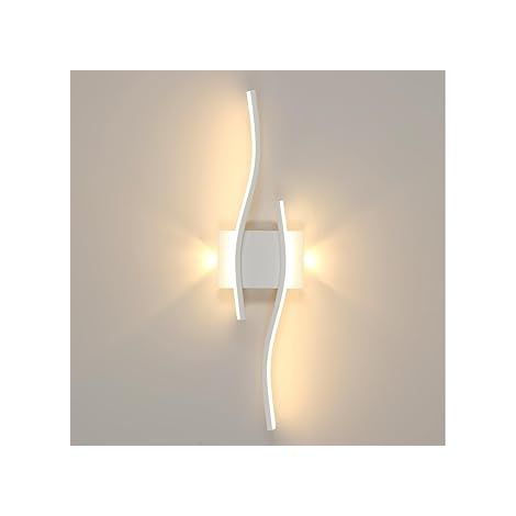 Comely Applique Murale Intérieure LED, 20W 2250LM Moderne Lampe Murale LED, Design Ligne Longue Luminaire Mural Blanche pour Salon Chambre Escalier, 3000K Blanc Chaud [Classe énergétique E] (1/5)