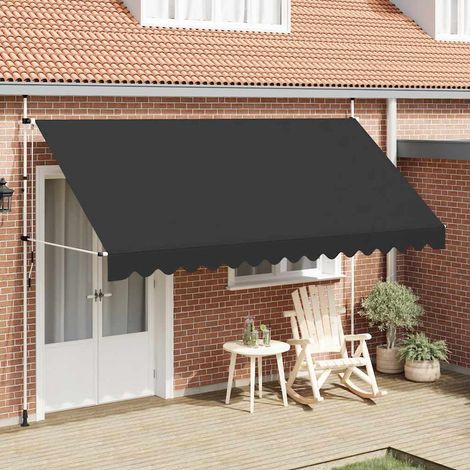 Auvent de Balcon Anti-Soleil - manuel rétractable - Auvent de jardin terrasse bistro - 400 cm Anthracite Chic-609883 (1/5)