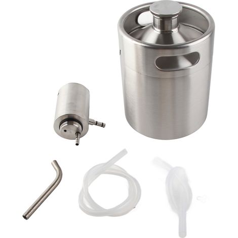 Distributeur de Bière 2L avec Tube en Silicone et Fût Mini Acier Inoxydable pour Bar et Maison (1/5)