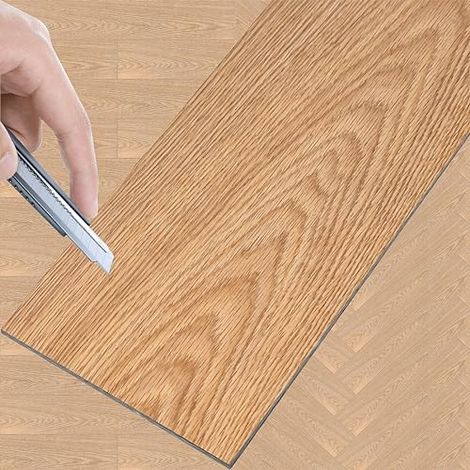 Revêtement de Sol PVC Auto-adhésif 18pcs de 91,44cm x 15,24cm x 2mm, Type 1801-22 (2,51 m²) NAIZY