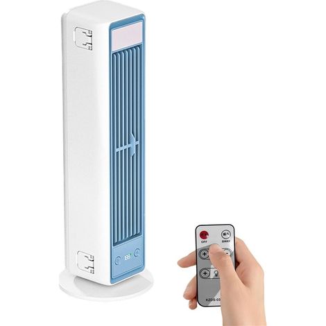 Ventilateur tour intelligent silencieux oscillant USB rechargeable télécommande 4 vitesses LED affichage ventilateur maison bureau chambre été (1/5)