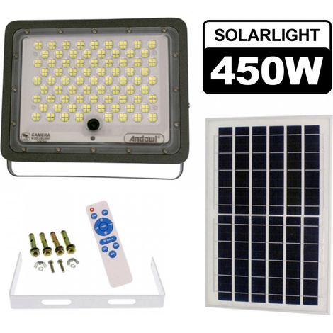 TRADE SHOP - Lampada Stradale 450w Led Con Pannello Solare Proiettore Ip Camera Wifi Q-sx77 - (1/5)
