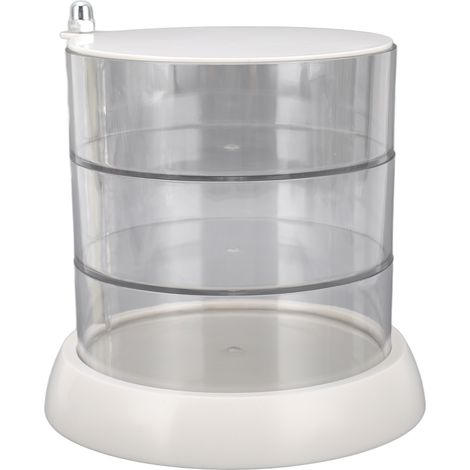 Plateau de rangement bijoux 3 niveaux transparent, rotatif 360°, organisateur d'accessoires (1/5)