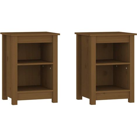 Maison Exclusive - Mesitas de noche 2 uds madera de pino marrón m (1/5)