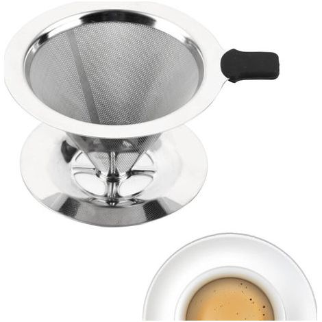 Filtres à café en acier inoxydable, goutteurs de café réutilisables goutteurs de café sans papier, 1-2 tasses-kueatily (1/5)