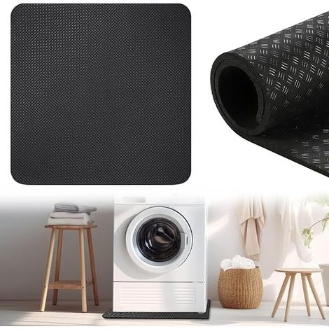 Anti-Vibration Non-Slip Mat 60 x 60 cm, Waterproof Double Sided Floor Protection Mat for Washing Machine, Dryer, Dishwasher and Refrigerator, Water Resistant and Shockproof (1/5)