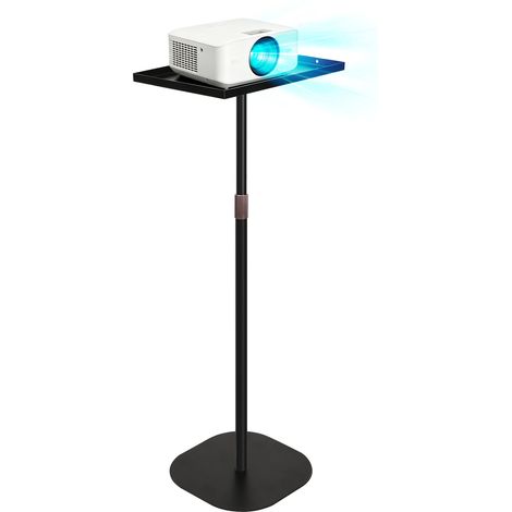 Support de Projecteur et d’Ordinateur Portable, Vidéoprojecteur Hauteur Réglable 57.5-160 cm, Stand de Vidéoprojecteur avec Plateau, Maison Bureau Studio
