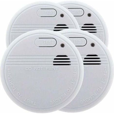 Set mit 4 NF-zertifizierten Rauchmeldern – 5 Jahre Garantie – 3 Jahre Batterielebensdauer – Inkl. Batterie und Installationszubehör