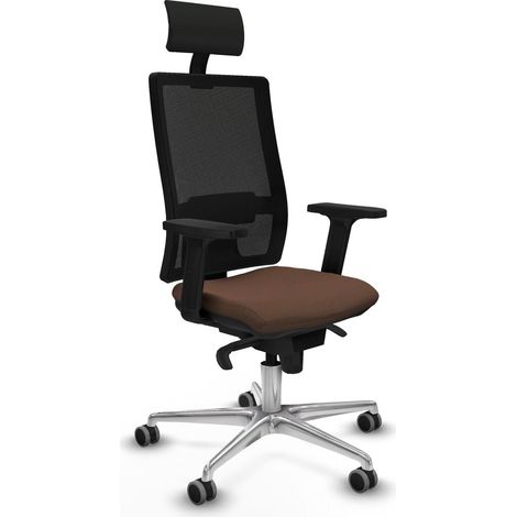 Sedia Ufficio con Poggiatesta Piqueras y Crespo 2D086G1 Marrone scuro (1/5)