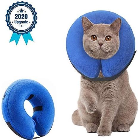 MINKUROW Collar Protector Para Perros Collar Inflable Para Perros Collar Protector Collares Para Mascotas Collar Protector Cómodo Y Ajustable Con Velcro (22 x 23 Cm) (1/5)
