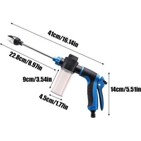 Idropulitrice ad alta pressione, tubo da giardino ad alta pressione, accessori di pulizia rotanti multifunzionali per la pulizia di vialetti esterni, veicoli, barche, patii e muri. (1/4)