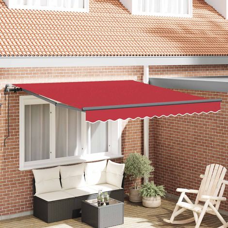 Toldo Retráctil Rojo 350 x 250 cm tela