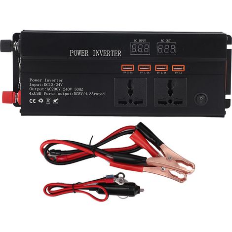 4000-W-Kfz-Wechselrichter – 12 V/24 V Gleichstrom auf 220 V Wechselstrom mit LCD-Display (1/5)