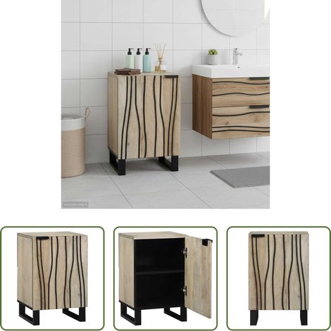 Holzwerkstoff Schrank -  Waschbeckenschrank mit Tür Weiß 38 x 33,5 x 58 cm Holzwerkstoff (1/5)