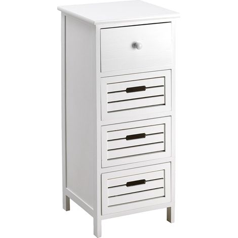 Cassetiera con 4 Cassetti in Legno Paulownia Bianco Fadi (1/2)