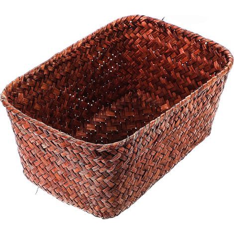 Gewebter Aufbewahrungskorb (1 Stück) – Praktischer Korb für diverse Kleinigkeiten – Tischkorb für den täglichen Gebrauch – 20,00 x 14,00 x 9,00 cm – Orange (1/4)