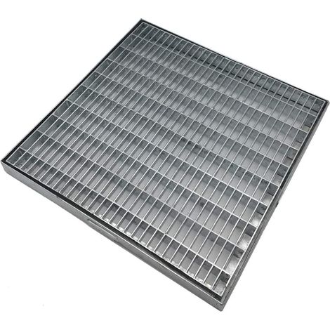 EINSIDE Griglia Zincata Quadrata Antitacco con Telaio – 52,5 x 52,5 cm