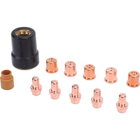 Kit de 12 électrodes pour découpeur plasma Eastwood Versa-Cut 40 (CB50) : embouts, bague de protection et capuchon. (1/5)