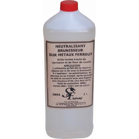 Deco Fer Forge – Neutralisant pour brunisseur de métaux – Conditionnement 1L – Application au pinceau ou par trempage – Finition à l'huile recommandée (1/2)