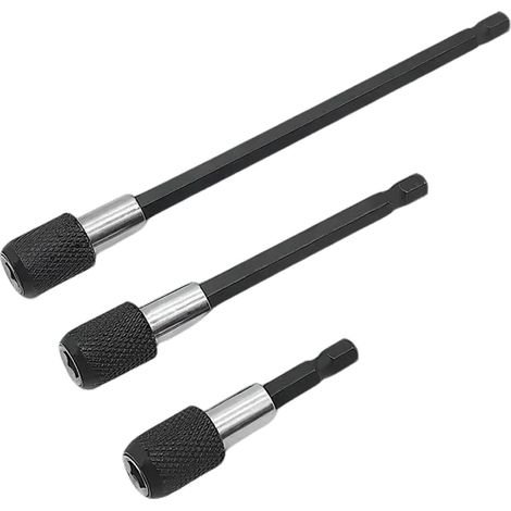 3-teilige magnetische Verlängerungsstange, magnetischer Schraubendreher-Bithalter, 1/4"-Sechskant-Bit-Schnellwechsel-Stange, Schraubendreher-Bithalter-Stecknuss, 60/100/150 mm