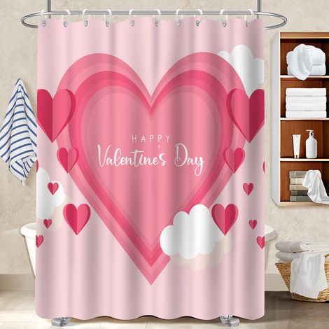 Rideau douche polyester 180x180 bordure lestée séparation douche pour famille nombreuse (1/5)