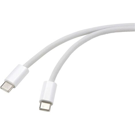 Online Store Câble USB USB-C® mâle, USB-C® mâle 3.00 m blanc torsadé par paire RF-6056884 V561153 (1/4)