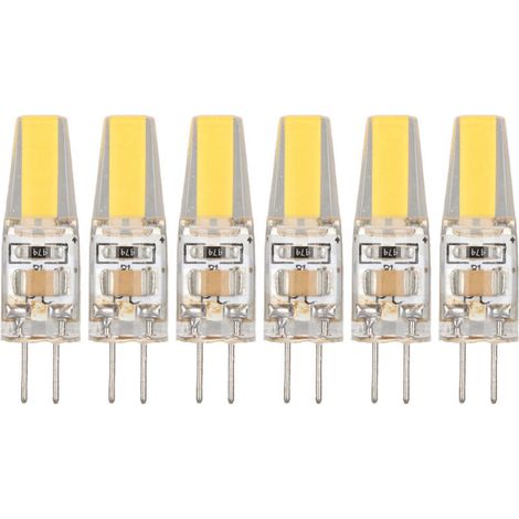 6 pièces 6W 500LM G4 ampoule LED COB Gel de silice lampe à économie d'énergie ampoule pour plafonnier applique lampe de Table 220V blanc chaud