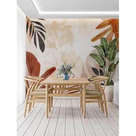 papier peint tropical - feuilles vibrantes - 150 x 250 cm (1/2)