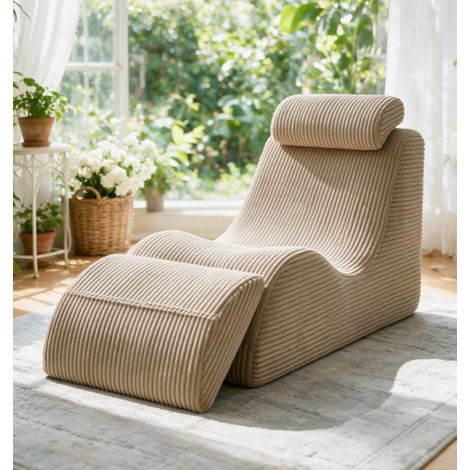 Fauteuil de repos moderne avec repose-pieds, mousse anti-fatigue haute résilience, housse amovible, poche, 160x66x79cm, gris foncé (1/5)