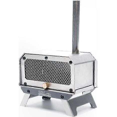Brûleur d'encens de camping mini réchaud à bois réchaud de tente pliable portable pour la maison ou la bureau anti-moustiques - Argent (1/5)