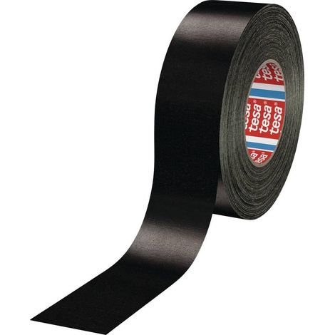 tesa Cinta adhesiva de tela negra 50 mm x 50 m rollo