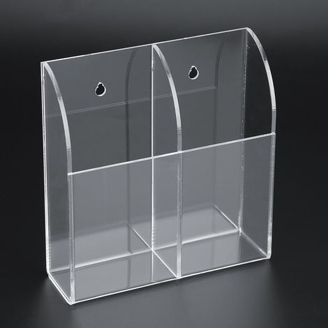 Support mural pour télécommande de climatiseur, boîte de rangement en acrylique, étui de protection transparent, fixation sans perçage, lot de 2 (1/3)