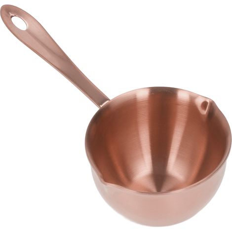 Edelstahl-Kochtopf, professioneller Kochtopf mit Ausgießer für Milchschokolade und heißes Öl, Roségold (1/5)