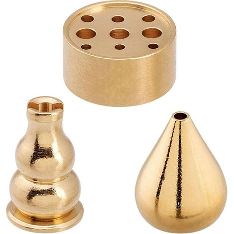 1 Set mit 3 verschiedenen Messing-Räucherstäbchen für Räuchergefäße, inklusive Halterung, Ascheauffangschale und Aromatherapie-Zubehör