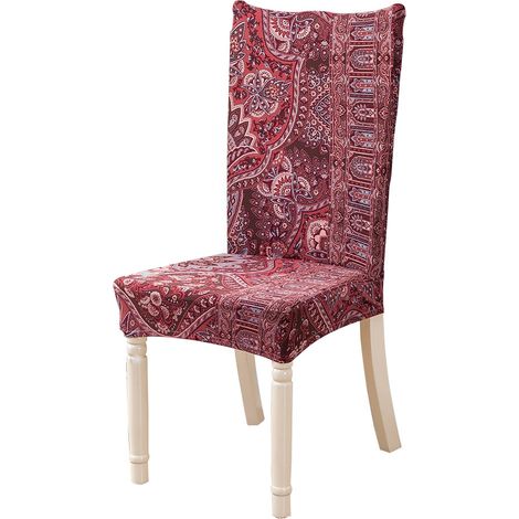 Housse De Chaise - Tissu Élastique Imprimé - Protection Anti-Poussière Pour Salon Et Salle À Manger - 1 Pièce (1/5)