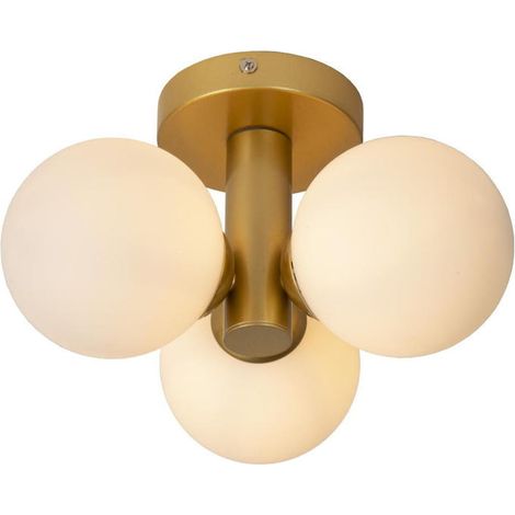 Lucide TRUDY - Deckenleuchte Badezimmer - Ø 28 cm - 3xG9 - IP44 - Mattes Gold / Messing (1/5)