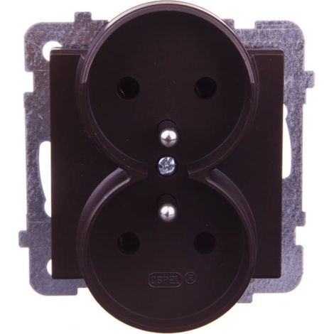 Sonata Doppelsteckdose mit/ohne schokoladenfarbenem Metallic-Ton GP-2RRZ/m/40
