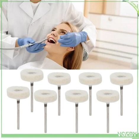 Fafeicy Tête de polissage en laine de feutre 10pcs Dental Polishing Buffing Head Felt Wool Head Stainless Steel Mandrel beaute des (1/5)