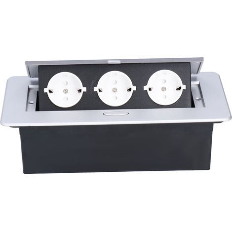 Bodeneinbausteckdose mit langsamem Ausklappen, 3-fach Steckdosenabdeckung, 250 V, 16 A (1/5)