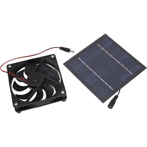 Kit de ventilateur à panneau solaire 50W, Portable, alimenté pour serre, hangar, poulailler, maison pour animaux domestiques, échappement de fenêtre (1/5)