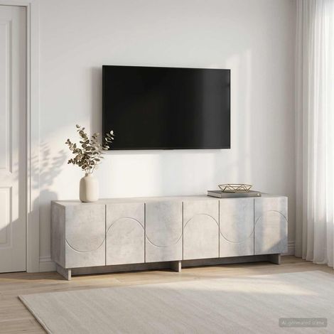vidaXL TV Stand 140 x 34.5 x 40 cm Concrete Grey Engineered Wood (1/5)