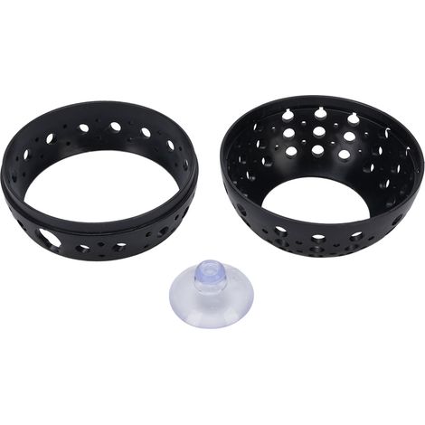 Abri pour poissons d'aquarium, grotte décorative avec ventouse pour crevettes, noir (1/5)