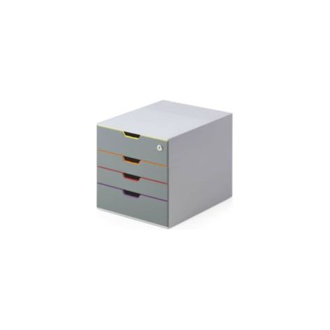 Durable 760627 Schubladenbox abschließbar (Varicolor 4 Safe) 4 Fächer, mit Etiketten zur Beschriftung, mehrfarbig (1/5)