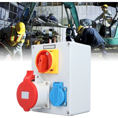 Prise américaine SGKJ-2C 125V 15A et prise industrielle 5 broches 32A avec interrupteur rotatif à 2 positions, structure d'interrupteur principal de prise murale CEE, distributeur d'alimentation, boît (1/5)