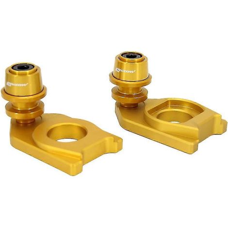Für SYM MAXSYM TL 500 TL500 Neues Motorrad-Kettenverstellblock-Rahmen-Schwingarm-Spulen-Gleiter-Hinterradachsen-Ständerhaken-Set – Gold (1/4)