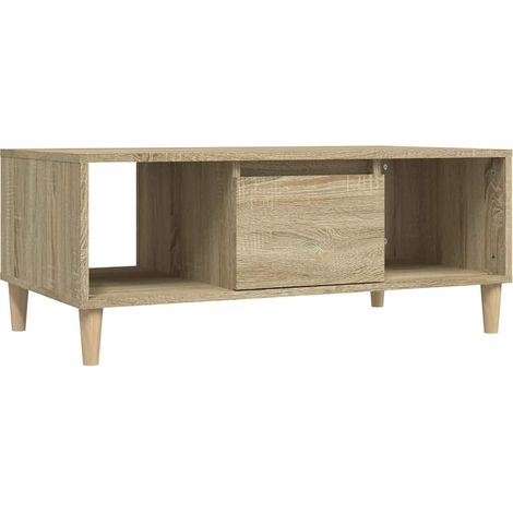 vidaXL Mesa de centro madera contrachapada roble Sonoma 90x50x36,5 cm (1/2)