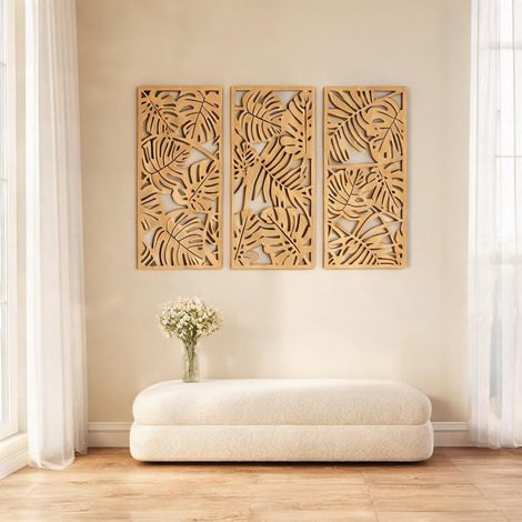 Décoration murale bois naturel en MDF 40 x 0,9 x 80 cm (1/5)