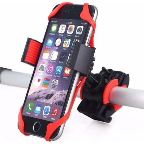 Supporto cellulare in silicone elastico per manubrio bicicletta/moto (1/5)
